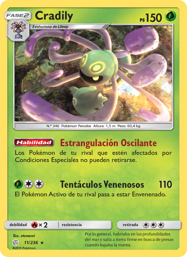 Cradily 11 — Cosmic Eclipse (Spanish Pokémon TCG card)