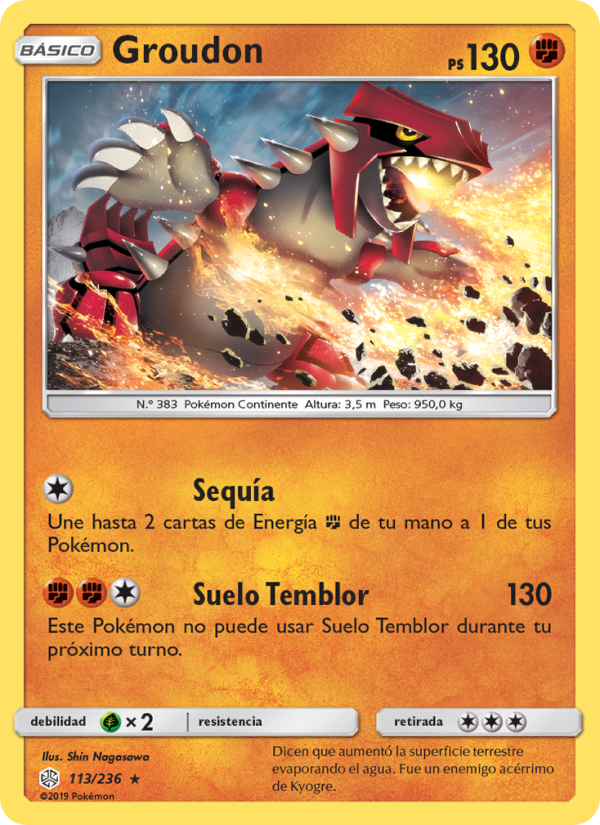Groudon 113 — Cosmic Eclipse (Spanish Pokémon TCG card)