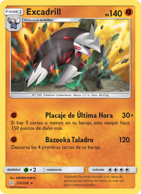 Excadrill 115 — Cosmic Eclipse (Spanish Pokémon TCG card)