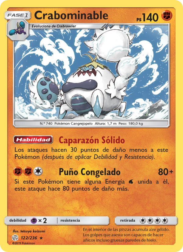 Crabominable 122 — Cosmic Eclipse (Spanish Pokémon TCG card)