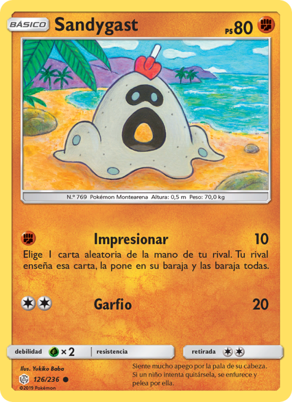 Sandygast 126 — Cosmic Eclipse (Spanish Pokémon TCG card)
