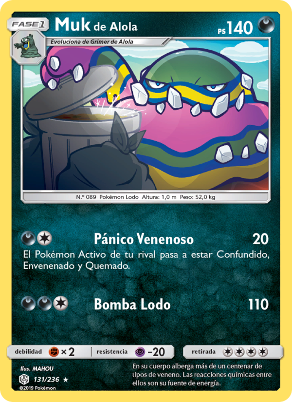 Muk de Alola 131 — Cosmic Eclipse (Spanish Pokémon TCG card)