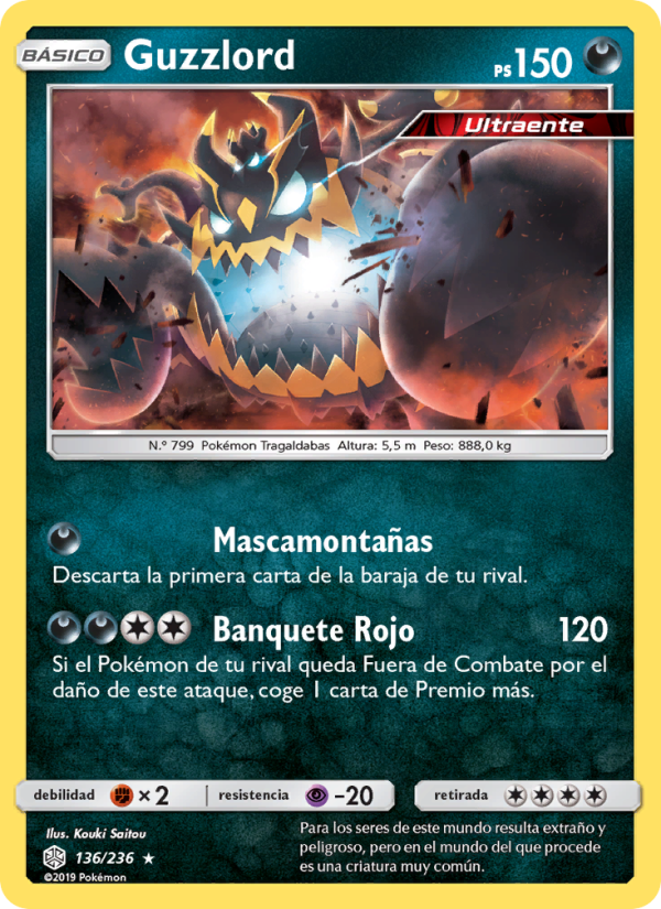 Guzzlord 136 — Cosmic Eclipse (Spanish Pokémon TCG card)