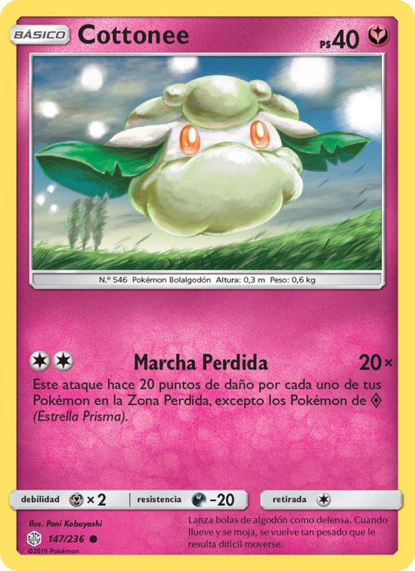 Cottonee 147 — Cosmic Eclipse (Spanish Pokémon TCG card)
