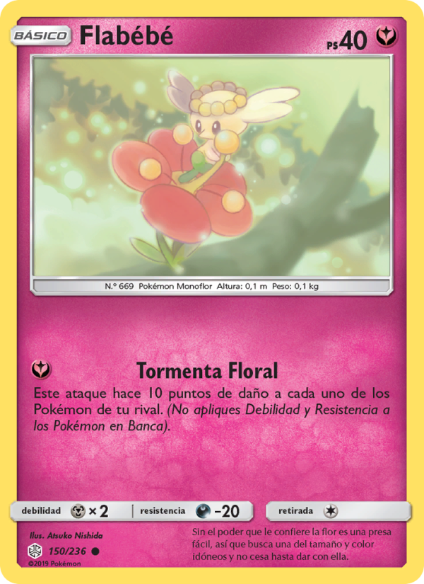 Flabébé 150 — Cosmic Eclipse (Spanish Pokémon TCG card)