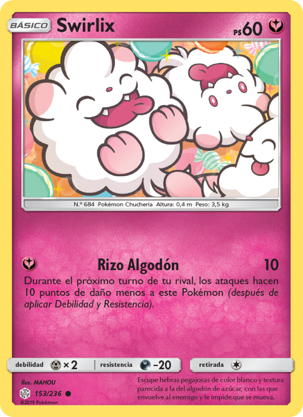Swirlix 153 — Cosmic Eclipse (Spanish Pokémon TCG card)