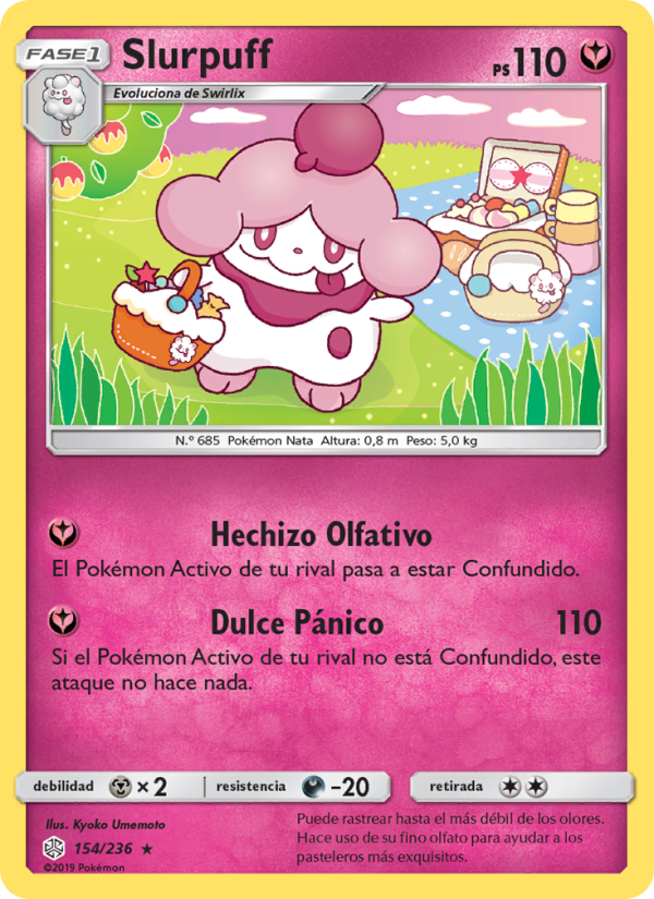 Slurpuff 154 — Cosmic Eclipse (Spanish Pokémon TCG card)