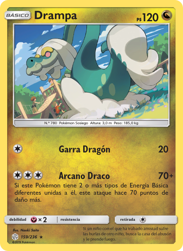 Drampa 159 — Cosmic Eclipse (Spanish Pokémon TCG card)