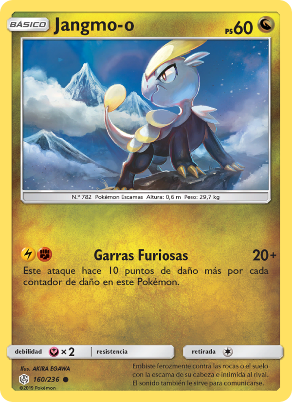 Jangmo-o 160 — Cosmic Eclipse (Spanish Pokémon TCG card)