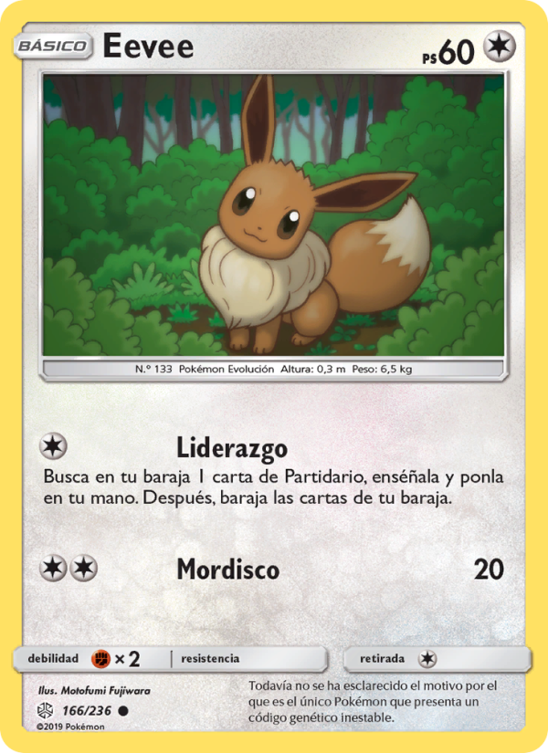 Eevee 166 — Cosmic Eclipse (Spanish Pokémon TCG card)