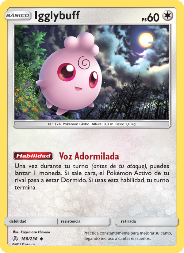 Igglybuff 168 — Cosmic Eclipse (Spanish Pokémon TCG card)