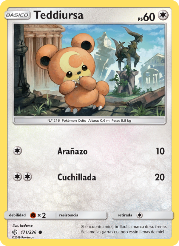 Teddiursa 171 — Cosmic Eclipse (Spanish Pokémon TCG card)