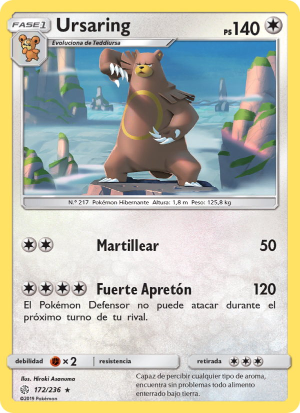 Ursaring 172 — Cosmic Eclipse (Spanish Pokémon TCG card)