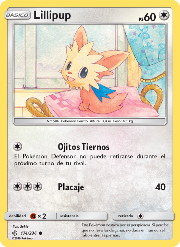 Lillipup 174 — Cosmic Eclipse (Spanish Pokémon TCG card)