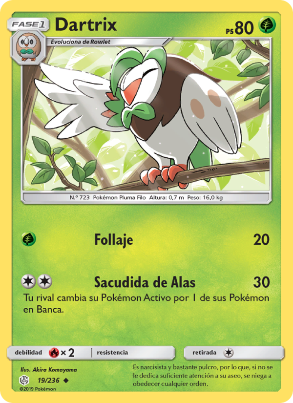 Dartrix 19 — Cosmic Eclipse (Spanish Pokémon TCG card)