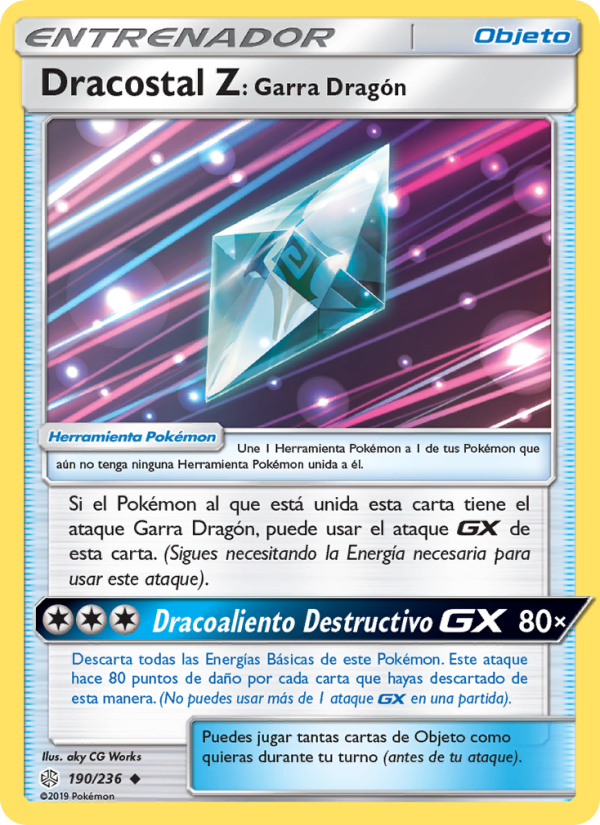 Dracostal Z: Garra Dragón 190 — Cosmic Eclipse (Spanish Pokémon TCG card)