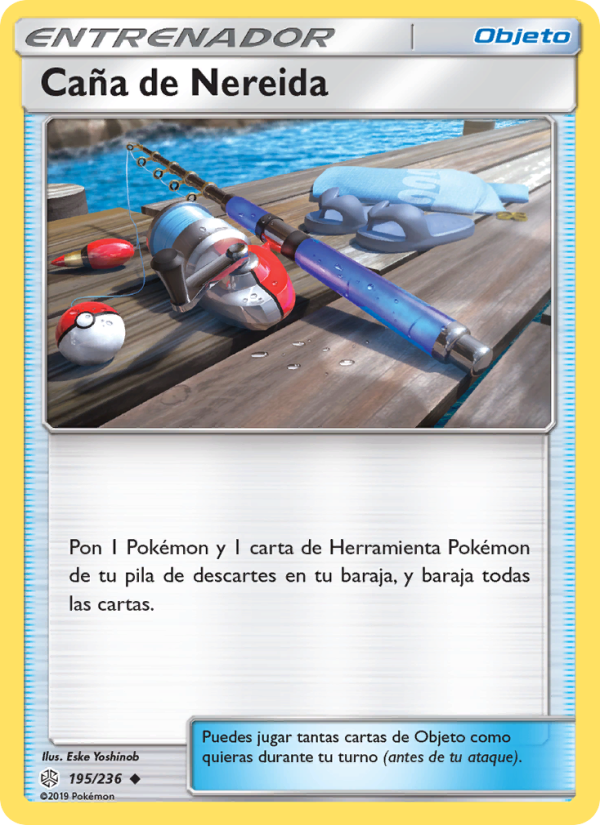 Caña de Nereida 195 — Cosmic Eclipse (Spanish Pokémon TCG card)