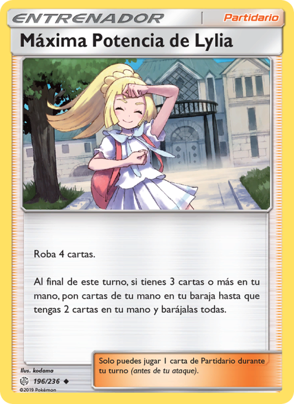 Máxima Potencia de Lylia 196 — Cosmic Eclipse (Spanish Pokémon TCG card)