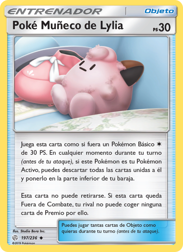 Poké Muñeco de Lylia 197 — Cosmic Eclipse (Spanish Pokémon TCG card)