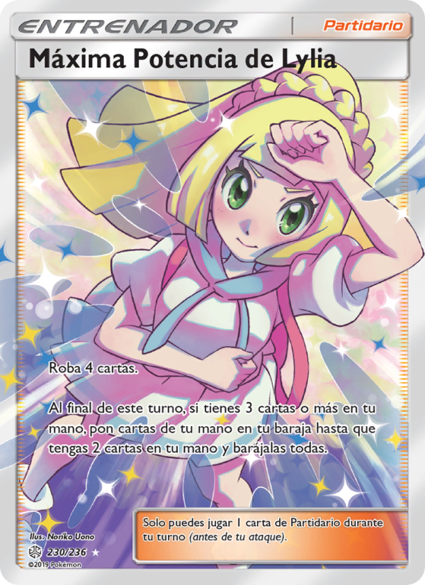 Máxima Potencia de Lylia 230 — Cosmic Eclipse (Spanish Pokémon TCG card)