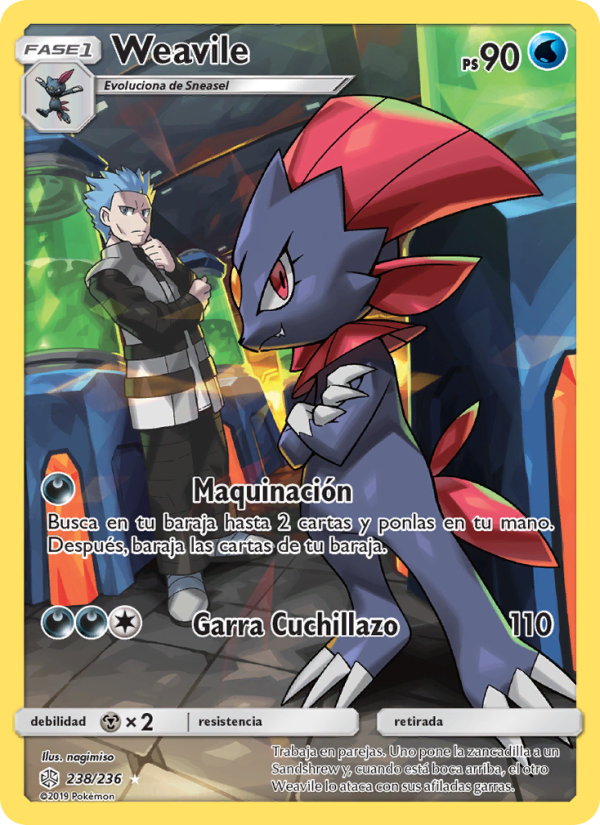 Weavile 238 — Cosmic Eclipse (Spanish Pokémon TCG card)