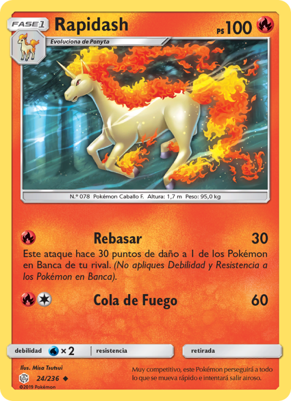 Rapidash 24 — Cosmic Eclipse (Spanish Pokémon TCG card)