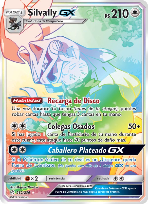 Silvally GX 262 — Cosmic Eclipse (Spanish Pokémon TCG card)