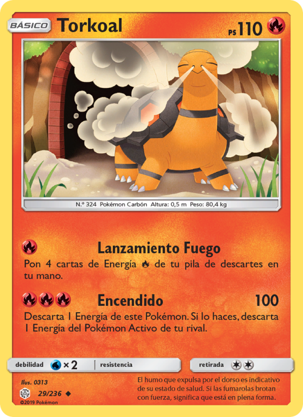 Torkoal 29 — Cosmic Eclipse (Spanish Pokémon TCG card)