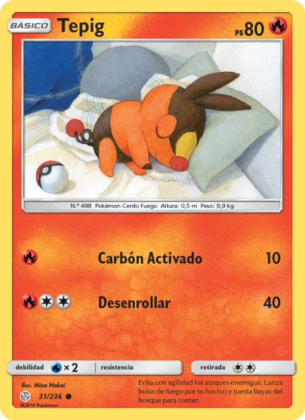 Tepig 31 — Cosmic Eclipse (Spanish Pokémon TCG card)