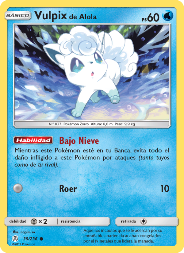 Vulpix de Alola 39 — Cosmic Eclipse (Spanish Pokémon TCG card)