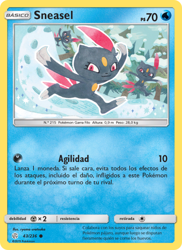 Sneasel 43 — Cosmic Eclipse (Spanish Pokémon TCG card)