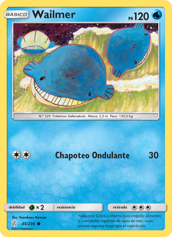 Wailmer 45 — Cosmic Eclipse (Spanish Pokémon TCG card)