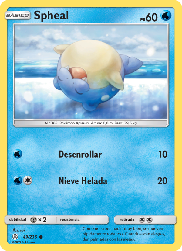 Spheal 49 — Cosmic Eclipse (Spanish Pokémon TCG card)