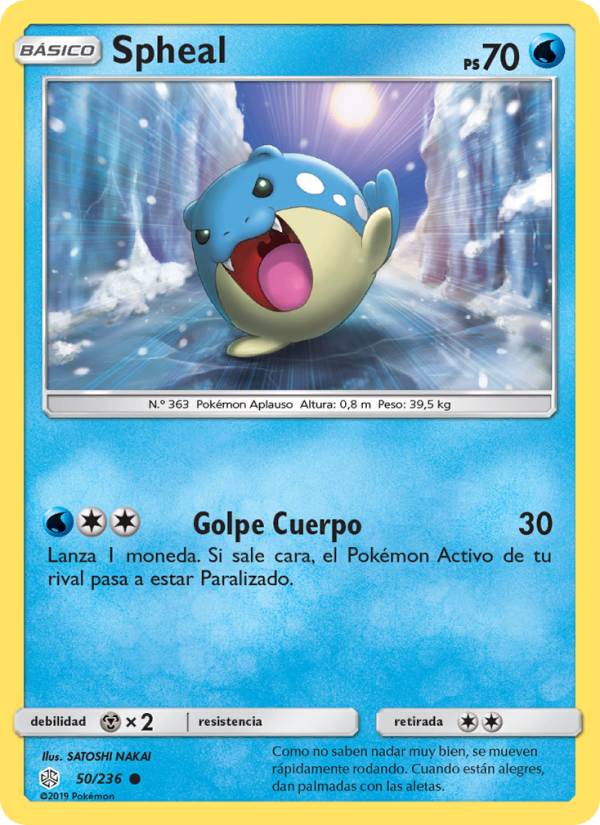 Spheal 50 — Cosmic Eclipse (Spanish Pokémon TCG card)