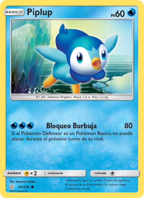 Piplup 54 — Cosmic Eclipse (Spanish Pokémon TCG card)