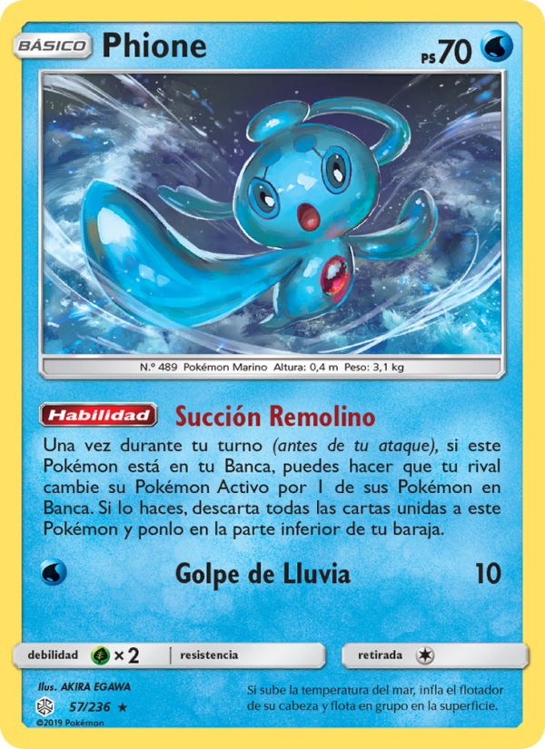 Phione 57 — Cosmic Eclipse (Spanish Pokémon TCG card)
