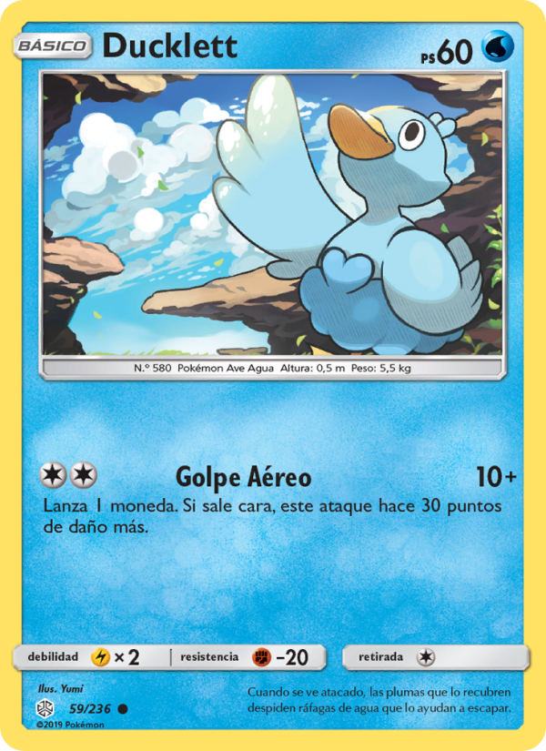 Ducklett 59 — Cosmic Eclipse (Spanish Pokémon TCG card)