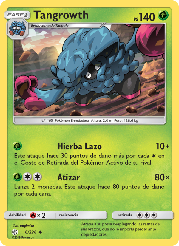 Tangrowth 6 — Cosmic Eclipse (Spanish Pokémon TCG card)