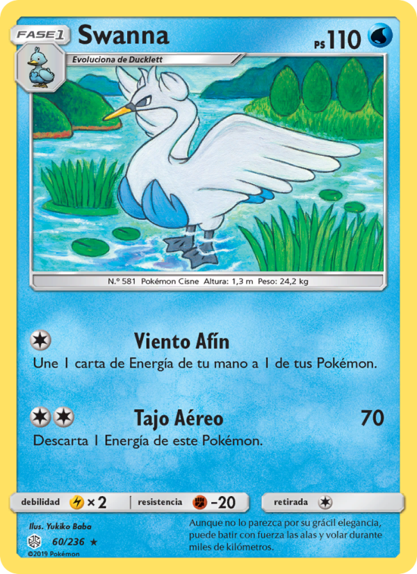 Swanna 60 — Cosmic Eclipse (Spanish Pokémon TCG card)