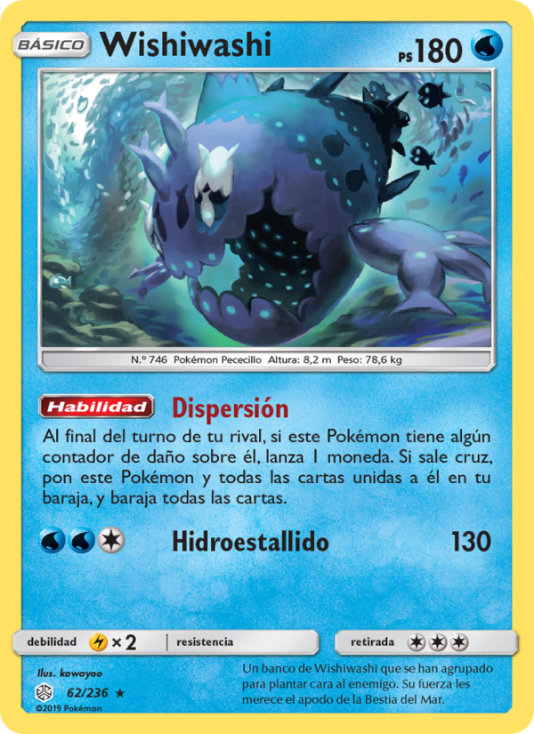 Wishiwashi 62 — Cosmic Eclipse (Spanish Pokémon TCG card)