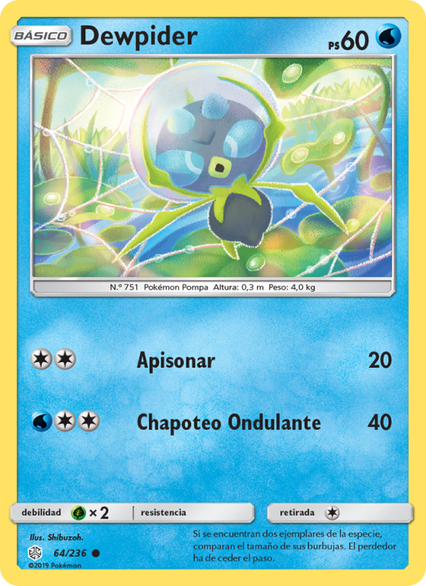 Dewpider 64 — Cosmic Eclipse (Spanish Pokémon TCG card)
