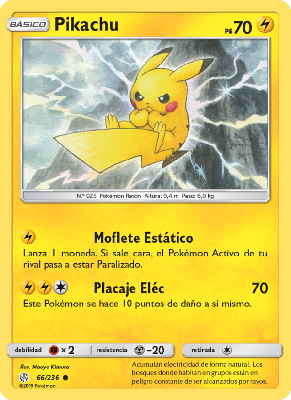 Pikachu 66 — Cosmic Eclipse (Spanish Pokémon TCG card)