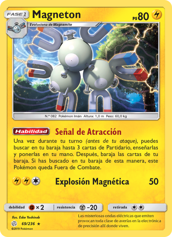 Magneton 69 — Cosmic Eclipse (Spanish Pokémon TCG card)