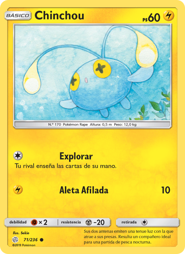 Chinchou 71 — Cosmic Eclipse (Spanish Pokémon TCG card)