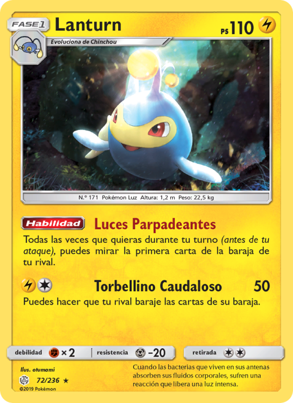 Lanturn 72 — Cosmic Eclipse (Spanish Pokémon TCG card)