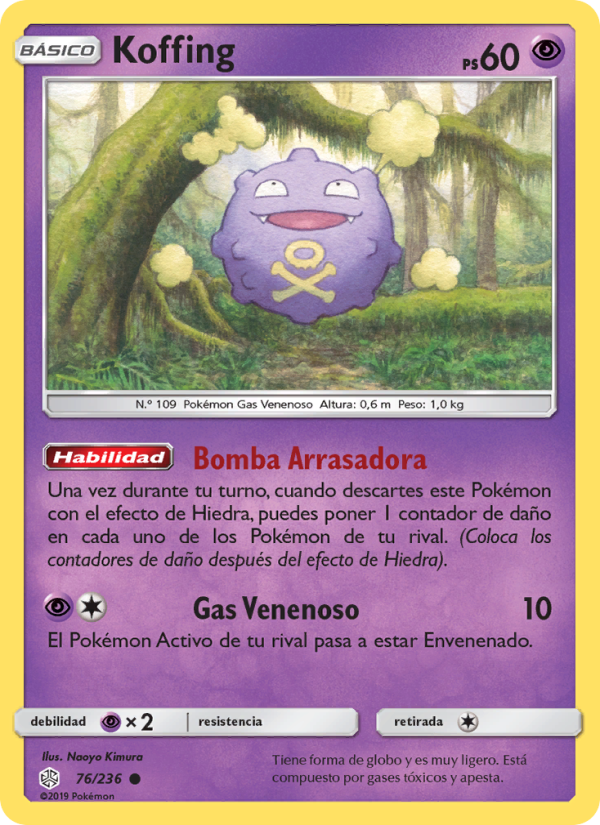 Koffing 76 — Cosmic Eclipse (Spanish Pokémon TCG card)