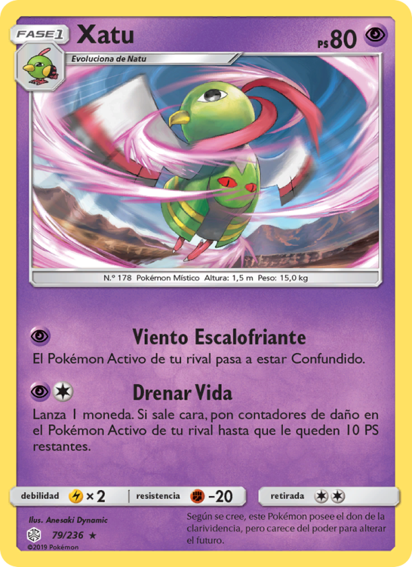 Xatu 79 — Cosmic Eclipse (Spanish Pokémon TCG card)