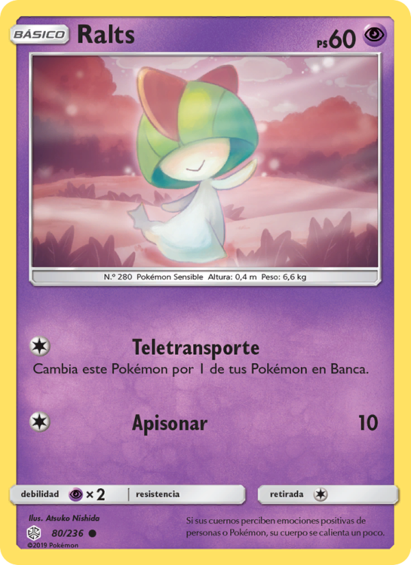 Ralts 80 — Cosmic Eclipse (Spanish Pokémon TCG card)