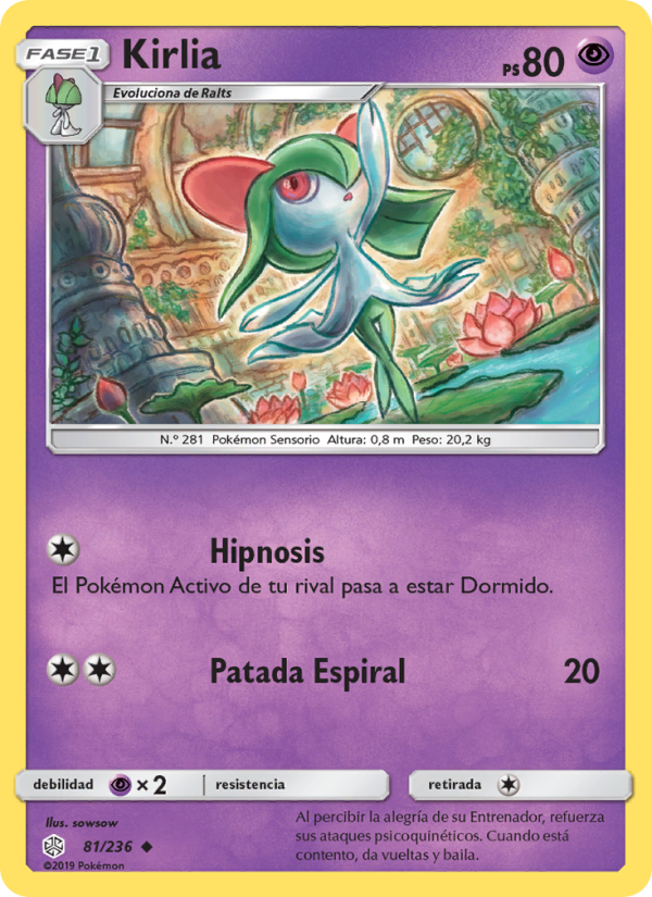 Kirlia 81 — Cosmic Eclipse (Spanish Pokémon TCG card)