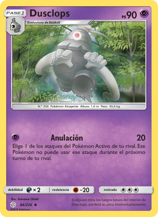Dusclops 84 — Cosmic Eclipse (Spanish Pokémon TCG card)